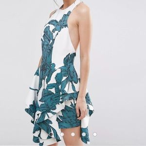 C/Meo Collective Enlighten Print Mini Dress White/Blue Size S